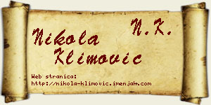 Nikola Klimović vizit kartica